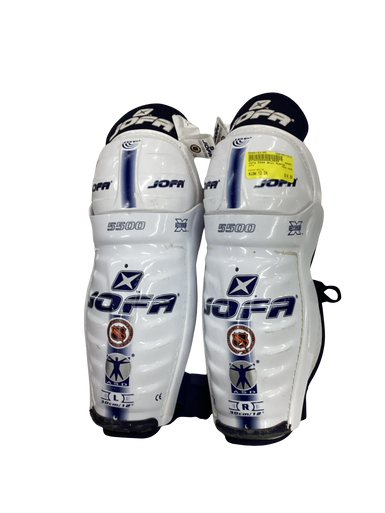 Used Jofa 5500 Intermediate Shin Guards White 12" 11613-S000163105