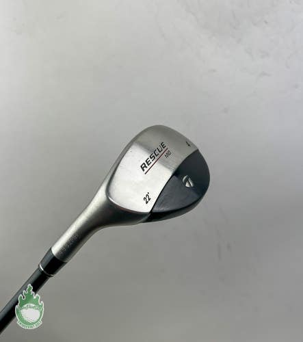 Used Left Hand TaylorMade Rescue Mid 4 Hybrid 22* Stiff Graphite Golf Club