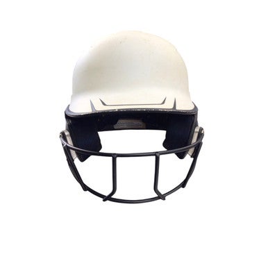 Used Rawlings MACHCC-JR-REVA Batting Helmet w/Mask White S/M 11760-S000078078