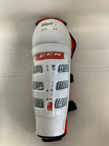 Used CCM 04 WHITE Junior Shin Guards White 12" 11823-S000032599