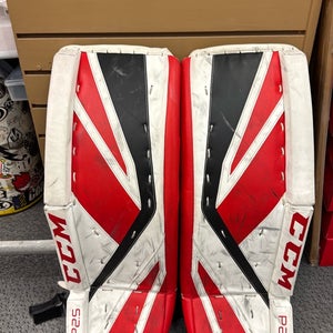 28" + 1" CCM Premier P2.5 (Used) Red Junior Goalie Leg Pads P 2.5