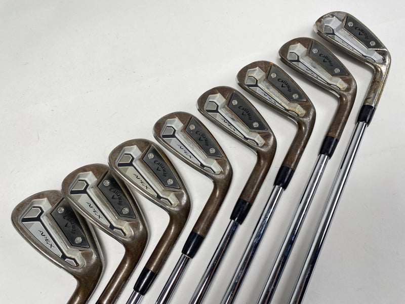 Callaway Apex TCB Raw 21 Iron Set 4-PW+AW Project X LZ 6.0 Regular Steel Mens RH