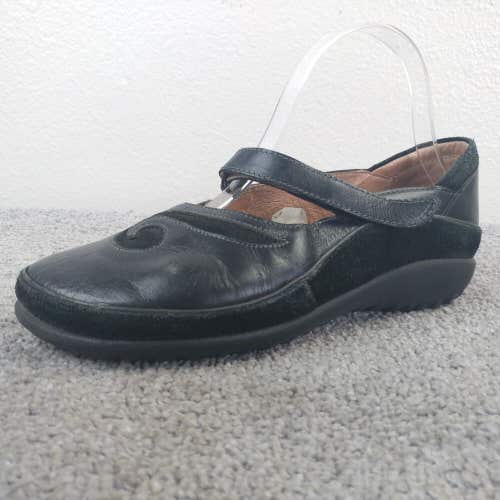 NAOT Matai Mary Jane Womens Size 36 EU Comfort Shoes Black Leather Swirl