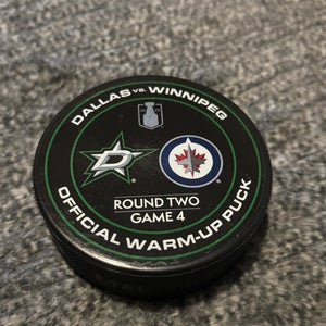 Dallas Stars vs Winnipeg Jets 2025 NHL Playoffs Game 4 Official Warm Up Puck