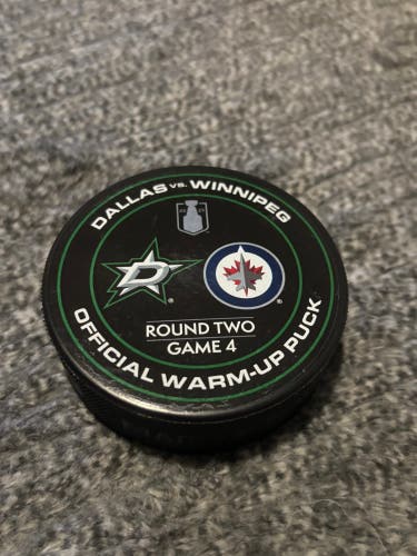 Dallas Stars vs Winnipeg Jets 2025 NHL Playoffs Game 4 Official Warm Up Puck