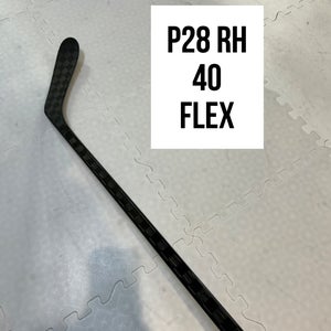 Junior(1x)Right P28 40 Flex 57” ProBlackStock™ Unbranded Blackouts Pro Stock Nexus Hockey Sticks