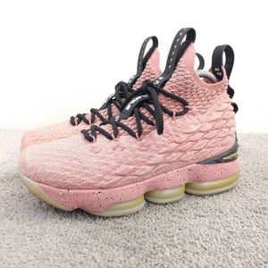Nike LeBron XV 15 Girls Size 5Y Basketball Shoes Hollywood Rust Pink 943762-600