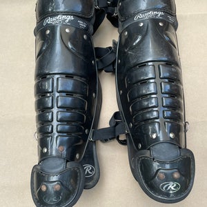 Rawlings 16DCW Catcher's DOUBLE Leg Guards, Black, Ages 12+, Lightly used