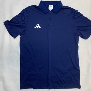 Adidas Ottoman Short Sleeve Textured Golf Polo Men's M Navy Blue Shirt JM5242
