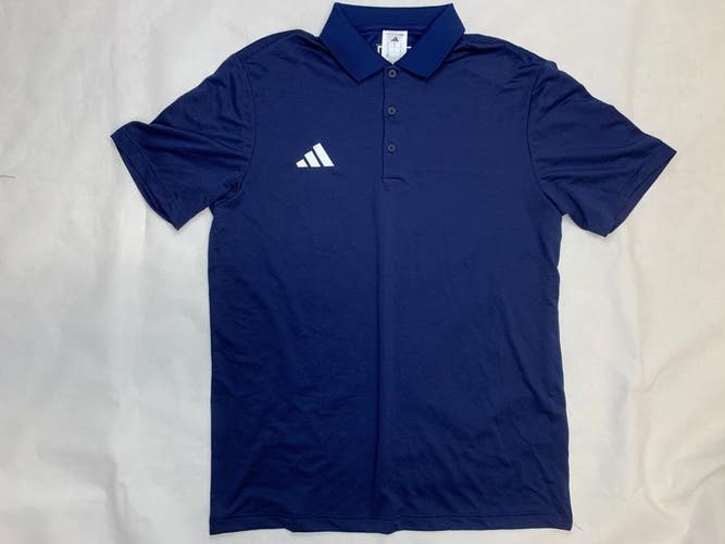 Adidas Ottoman Short Sleeve Textured Golf Polo Men's M Navy Blue Shirt JM5242