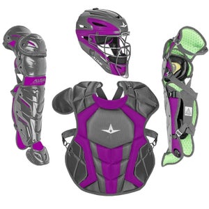 All Star System 7 Axis Intermediate 13-16 Catchers Gear Set Graphite Grey Purple