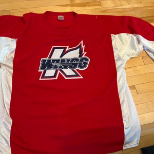 ECHL Kalamazoo Wings Red Men's XXL Athletic Knit Practice Jersey (Used)