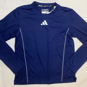 Adidas Utility LS Shirt Women's S Navy Blue Long Sleeve Tee Training Soccer