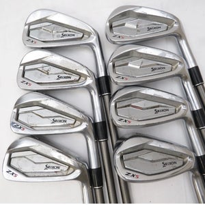 Used RH Srixon ZX5 Iron Set 4-AW Steelfiber i70cw Regular Flex Graphite Shafts
