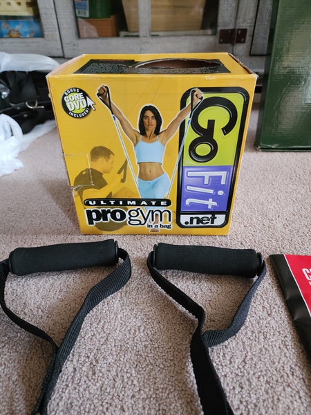 Ultimate ProGym In A Bag Go Fit At Home Gym Resistance Bands DVD Manual Open Box