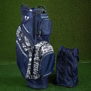 SUN MOUNTAIN STARLET CART BAG 15 WAY LADIES GOLF BAG, PUTTER WELL, BLUE / WHITE