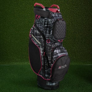 SUN MOUNTAIN DIVA CART BAG 15 WAY DIVIDERS WOMEN'S BAG BLK/GRAY/PINK, CLUB LOGO!