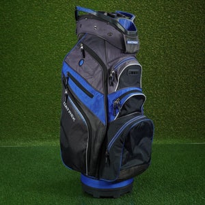 DATREK LITE RIDER PRO CART BAG 15 WAY GOLF BAG PUTTER WELL, BLACK / GRAY / BLUE
