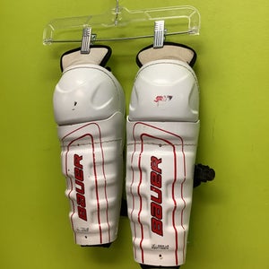 Used Bauer JR 19 Junior Shin Guards White 10" 11686-S000044425