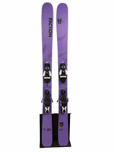 Faction Agent 2X Used 2024 Skis (155cm) with Atomic/Salomon Strive 11 Bindings