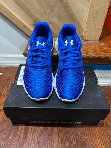 Blue Unisex Youth Size M 5.0 (W 6.0) Under Armour Shoes (New)