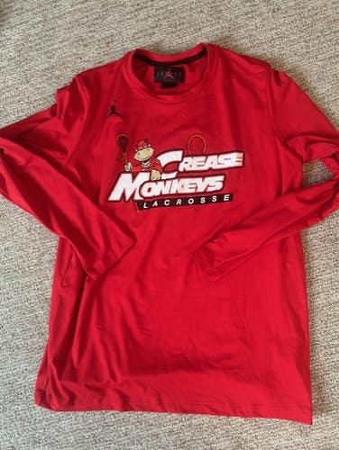 Jordan Crease Monkeys team tournament lacrosse shooter shirt L large New mens