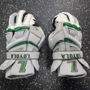 Used Under Armour LOYOLA Lacrosse Gloves Mens Grey LG 11849-S000029016