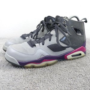 Jordan Flight Club 91 Basketball Shoes Size 6.5Y Gray Purple Sneakers 555472-028