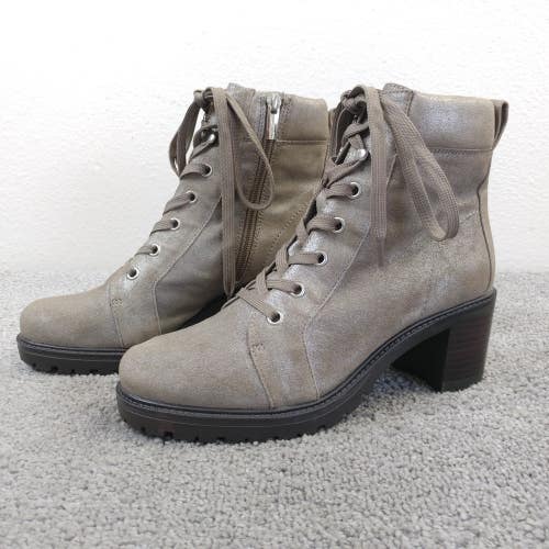 Vince Camuto Gavina Combat Boots Womens Size 6.5 Shoes Zip Gray Heeled Boot