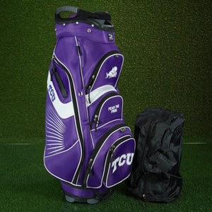 TEAM EFFORT TCU TEXAS CHRISTIAN UNIVERSITY CART BAG 15-WAY GOLF BAG ~ PURPLE!