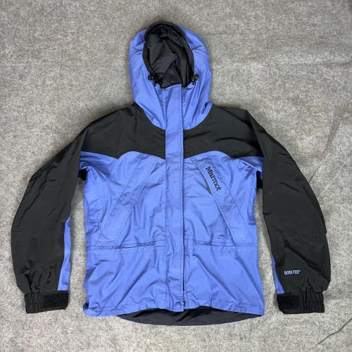 Marmot Jacket Womens Small Blue Rain Goretex Hooded Waterproof Outdoor Coat