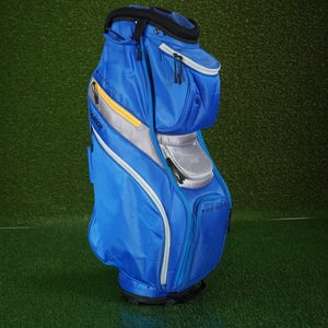 TOP FLITE GAMER CART BAG 14-WAY DIVIDERS GOLF BAG, BLUE/BLACK/GREY/YELLOW ~ WOW!