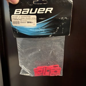Red Bauer Goalie Mask Clips