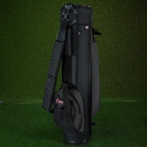 DATREK USA PROLITE EXTRA SUNDAY/CARY BAG 4 WAY DIVIDERS GOLF BAG, BLACK / GRAY