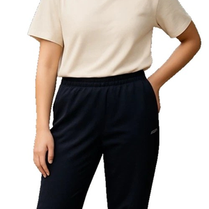 FILA Womens Medium Black French Terry Jogger Pants Sweatpants Athletic Track New