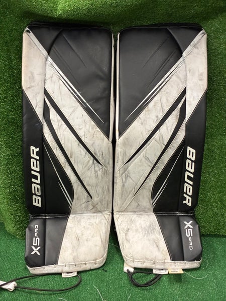 Black 31" Intermediate Bauer Vapor X5 Pro Goalie Leg Pads (Used)