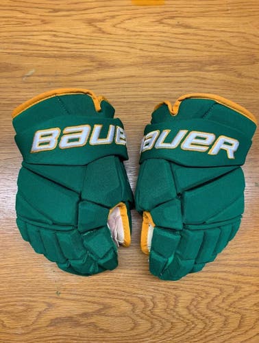Bauer Vapor 2X Pro Stock Game Used Hockey Gloves 14” Greenway Wild Reverse Retro