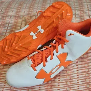 Under Armour UA ClutchFit (US Size 15) Men's Football Cleats White Orange