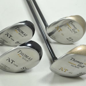 LEFT Thomas Golf AT813 23* & 25* Woods, AT705 #9 & SW Hybrid Set Regular #196333