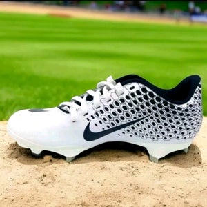 Nike Lunar Vapor (US Size 15) Men's Ultrafly Elite 2 Baseball Cleat White Navy Blue