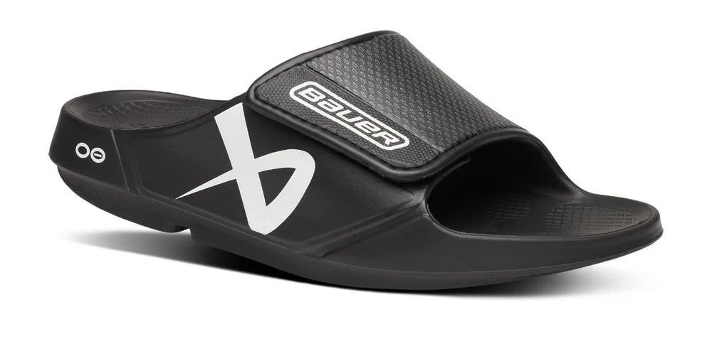 Bauer OOFOS Sport Flex Slides Black Recovery Sandals