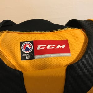 Brand New Yellow Goalie Cut 58G Men's CCM Jersey Scranton Wilkes Barre Penguins
