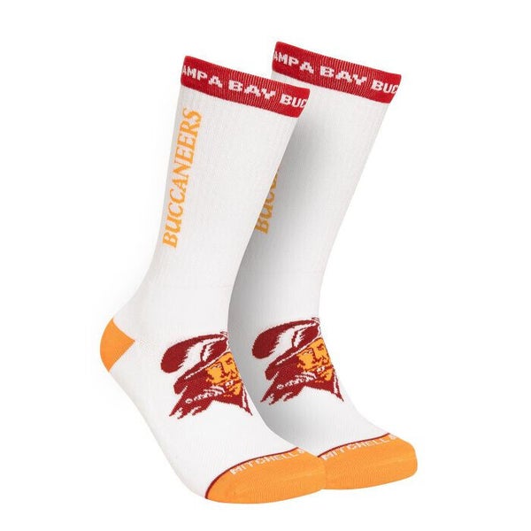 Tampa Bay Buccaneers Mitchell & Ness White/Orange Classic Crew Socks