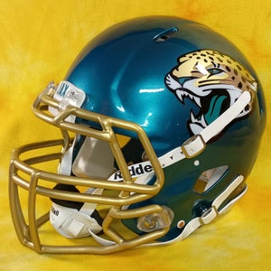 Jacksonville Jaguars SuPer Custom fullsize Riddell Speed football helmet Lg aqua