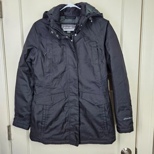 Eddie Bauer WeatherEdge Down Puffer Parka Jacket Womens Size: S Black Hooded