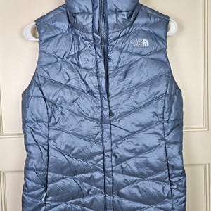The North Face 550 Down Puffer Vest Jacket Women's Size: S Metallic Blue