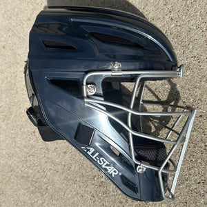All Star Youth Baseball Softball Catchers Helmet - Navy Blue