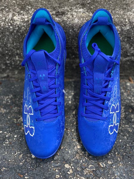 Under Armour Blur Smoke 2.0 MC Suede Mens 13 Football Cleats Royal Blue New Under Armour Blur Smoke Suede 2.0 MC Blue Football Cleats  main image 3