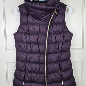 Athleta Downabout Goose Down Filled Puffer Burgundy Vest Jacket Size: S