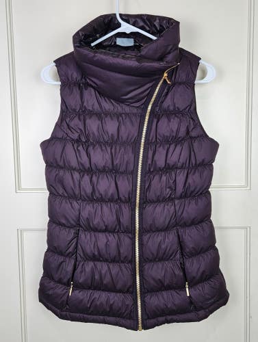 Athleta Downabout Goose Down Filled Puffer Burgundy Vest Jacket Size: S
